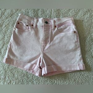 Levi's Light Pink Denim Rolled-Hem Shorts